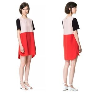 Zara Red and Black Mini Dress
